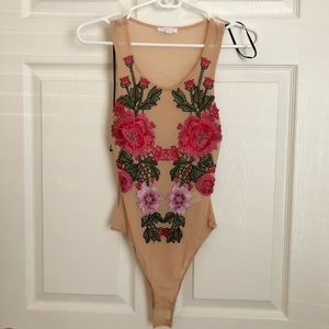 A’Gaci floral mesh bodysuit
